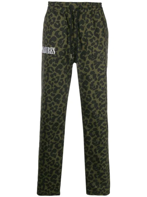 Pleasures leopard print drawstring trousers