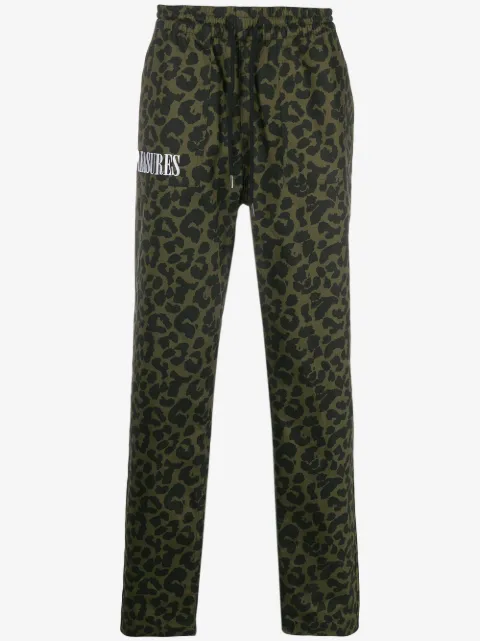 Pleasures leopard print drawstring trousers