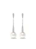 Yoko London 18kt white gold Trend diamond and pearl drop earrings - Silver