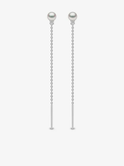 Yoko London Trend パール&ダイヤモンド ピアス 18Kホワイトゴールド