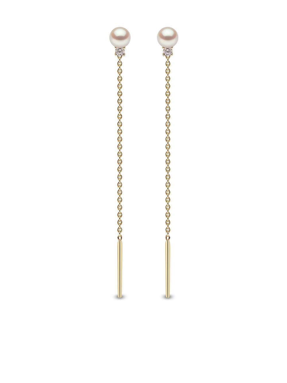 Yoko London 18kt yellow gold Trend diamond and pearl earrings