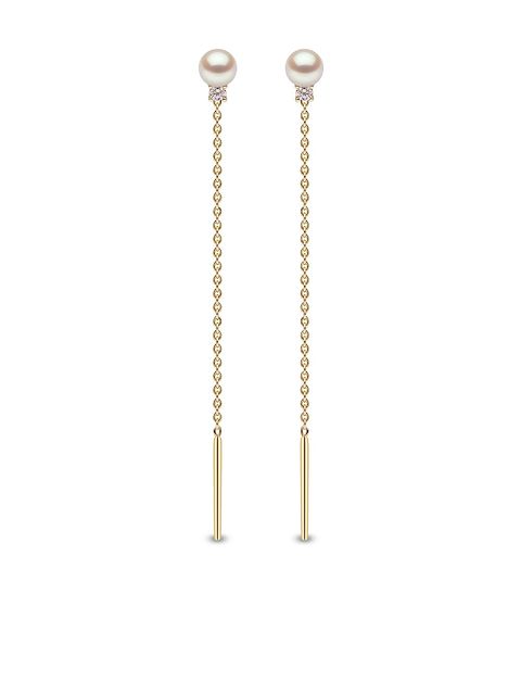 Yoko London 18kt yellow gold Trend diamond and pearl earrings