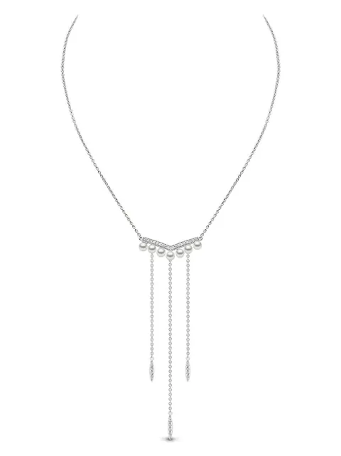 Yoko London 18kt white gold Trend freshwater pearl and diamond necklace