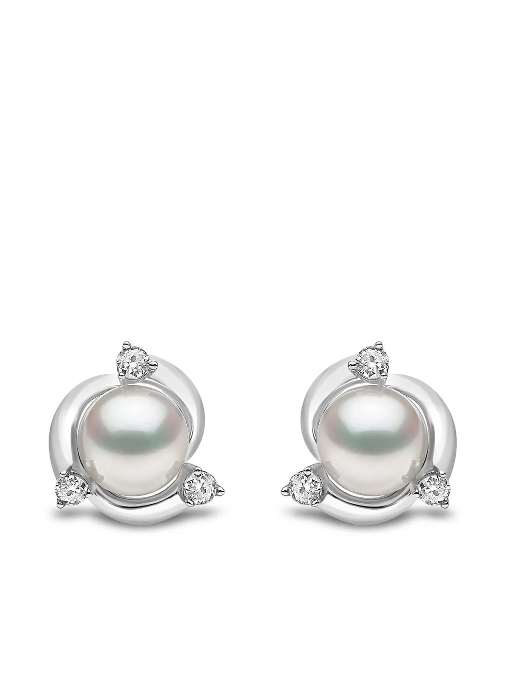 

Yoko London 18kt white gold Trend freshwater pearl and diamond earrings - Silver