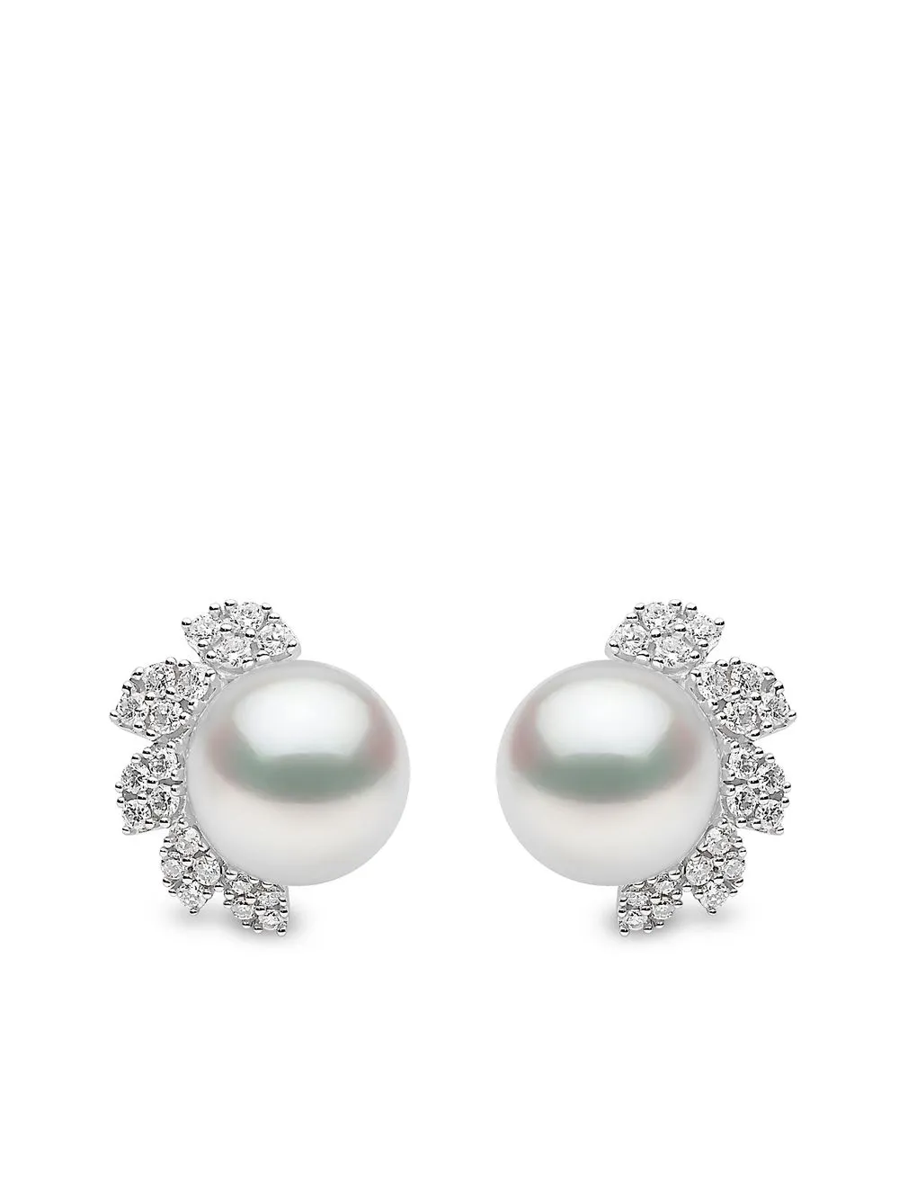 

Yoko London 18kt white gold Trend freshwater pearl and diamond earrings - Silver