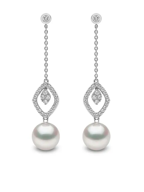 Yoko London 18kt white gold Trend freshwater pearl and diamond earrings