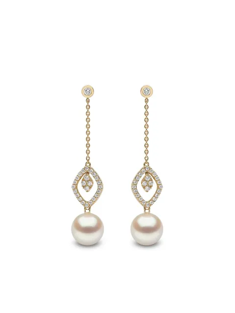 Yoko London 18kt yellow gold Trend freshwater pearl and diamond earrings