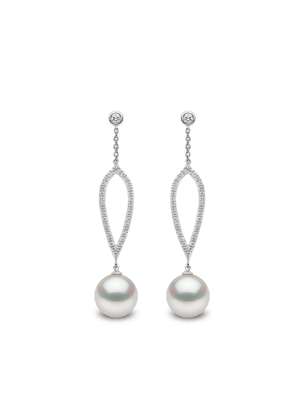 

Yoko London 18kt white gold Trend freshwater pearl and diamond earrings - Silver