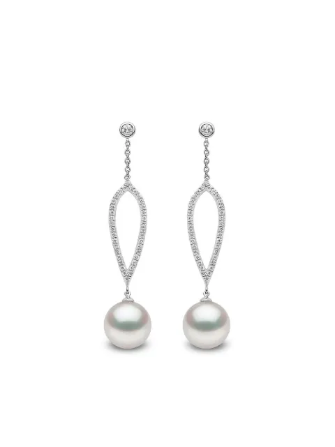 Yoko London 18kt white gold Trend freshwater pearl and diamond earrings