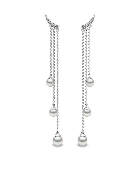 Yoko London 18kt white gold Trend freshwater pearl and diamond earrings