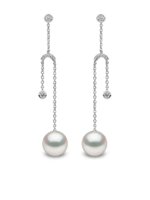 Yoko London 18kt white gold Trend freshwater pearl and diamond earrings