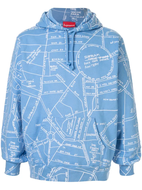 blue and white supreme hoodie