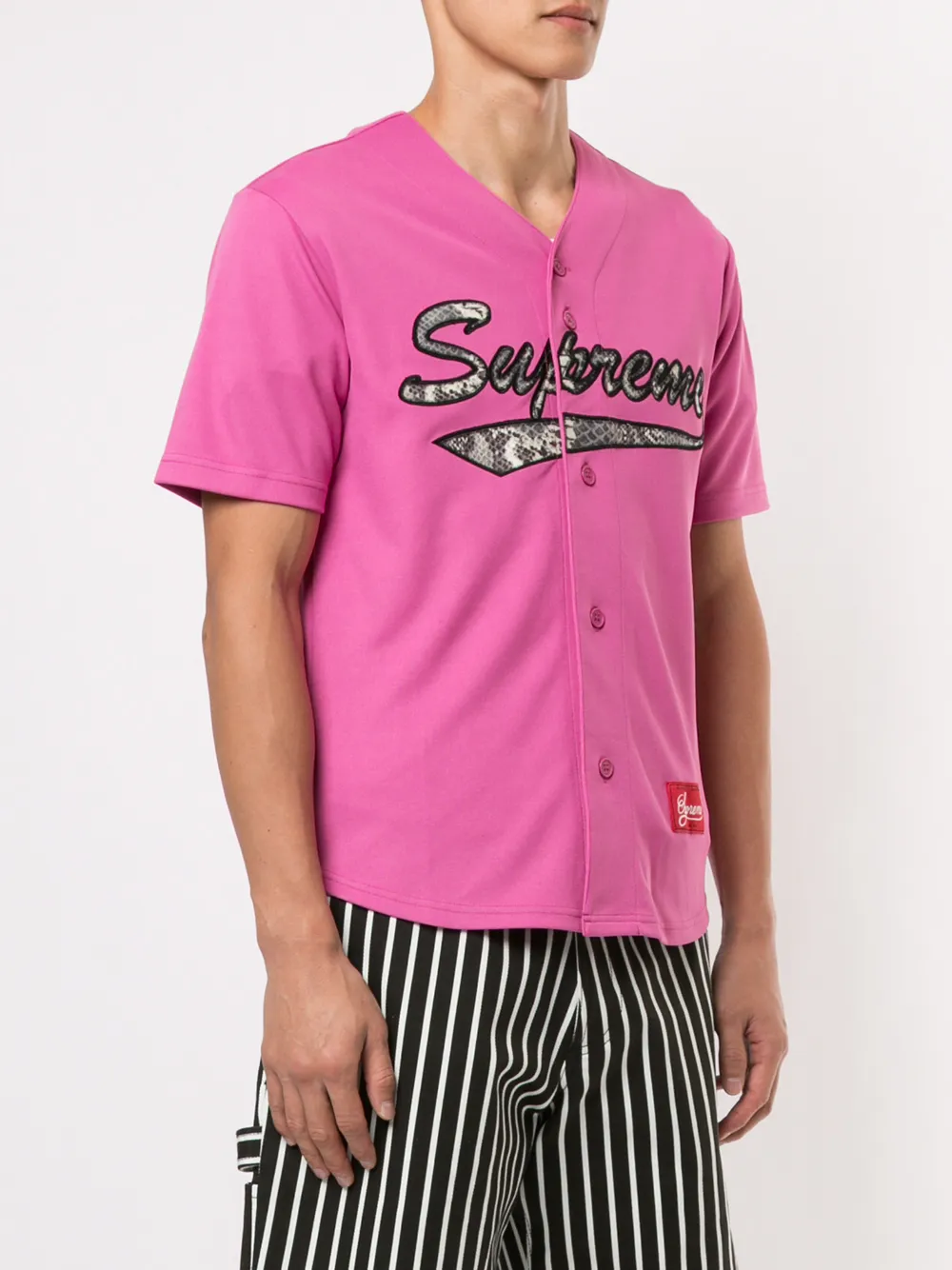 Supreme Logo Baseball Jersey Ss20 Farfetch Com