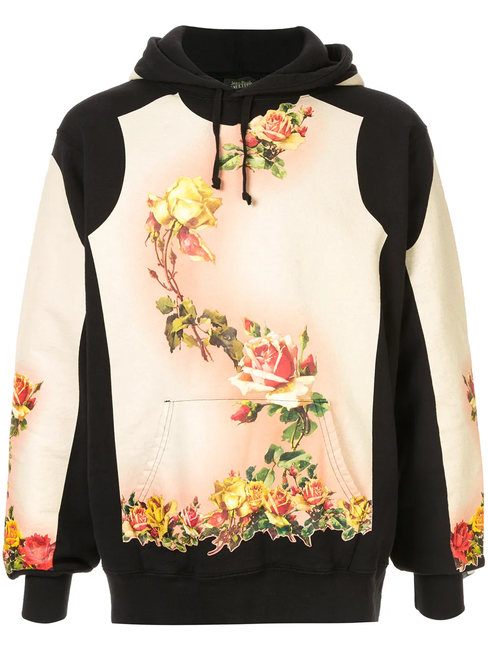 supreme jean paul gaultier floral print hooded sweatshirt black