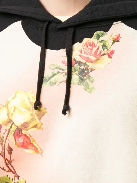 supreme jean paul gaultier floral print hooded sweatshirt black