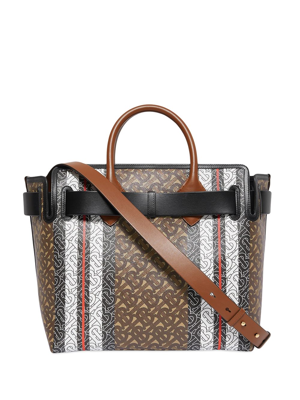 Burberry The Medium Monogram Stripe Ecanvas Tote Bag Farfetch