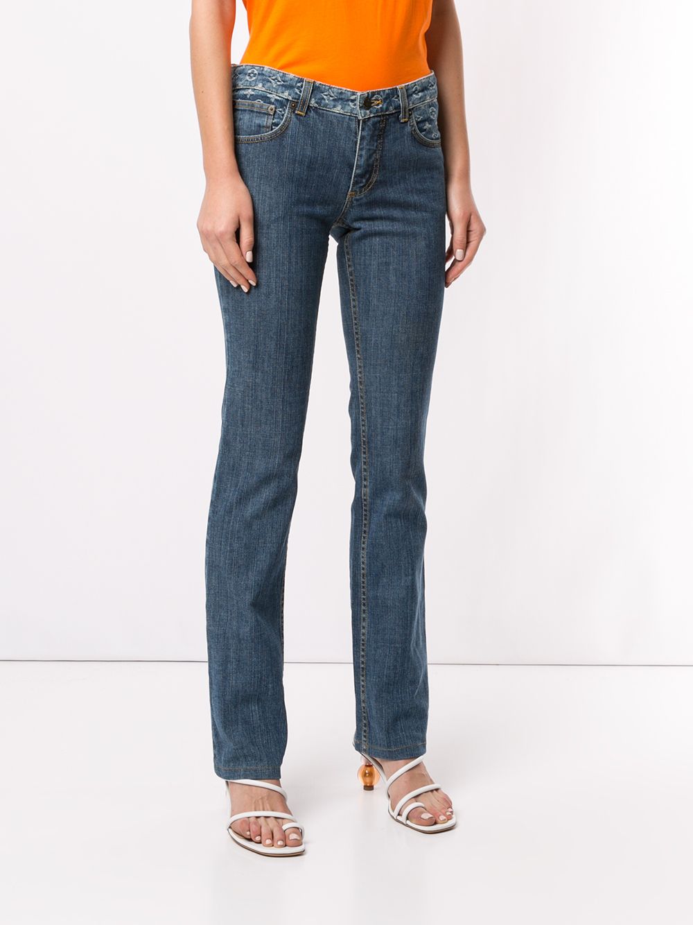 LOUIS VUITTON Womens Classic Blue Cotton Denim Cargo Wide-Leg Jeans 40/8 M