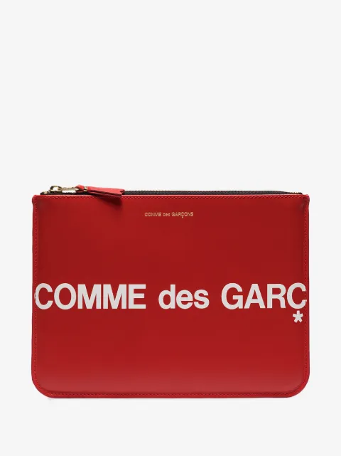 Comme Des Garçons Wallet logo-print leather pouch