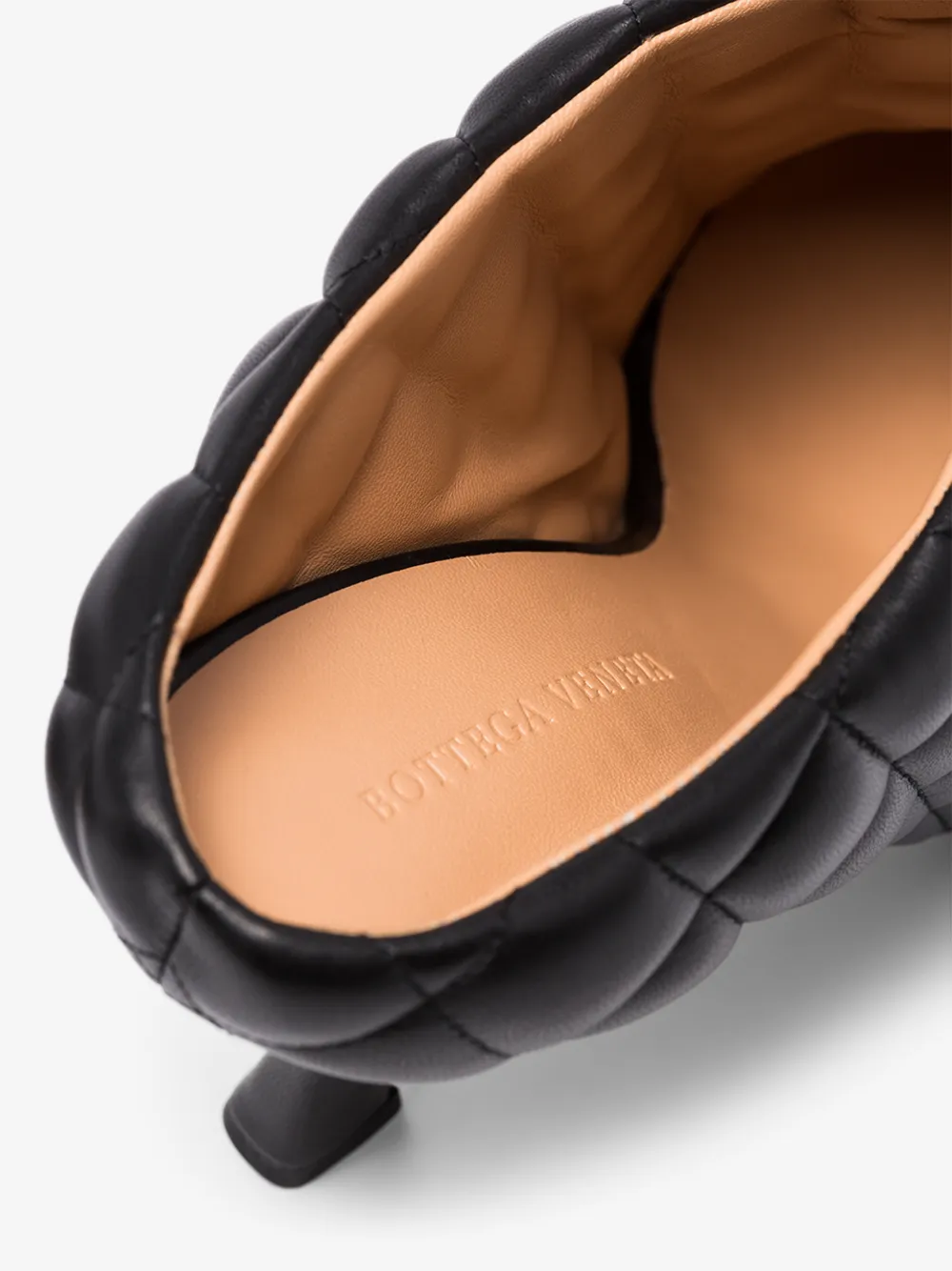 BOTTEGA VENETA BLACK 90 QUILTED LEATHER MULES,592041VBRR014160104