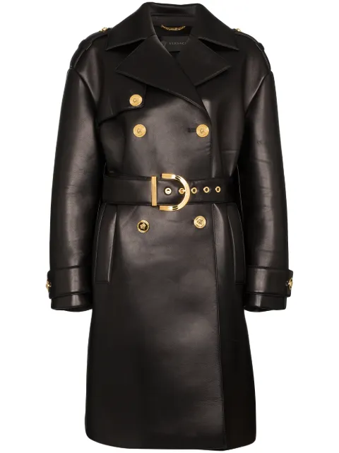VERSACE LAMBSKIN LEATHER TRENCH COAT