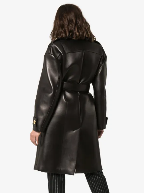 VERSACE LAMBSKIN LEATHER TRENCH COAT