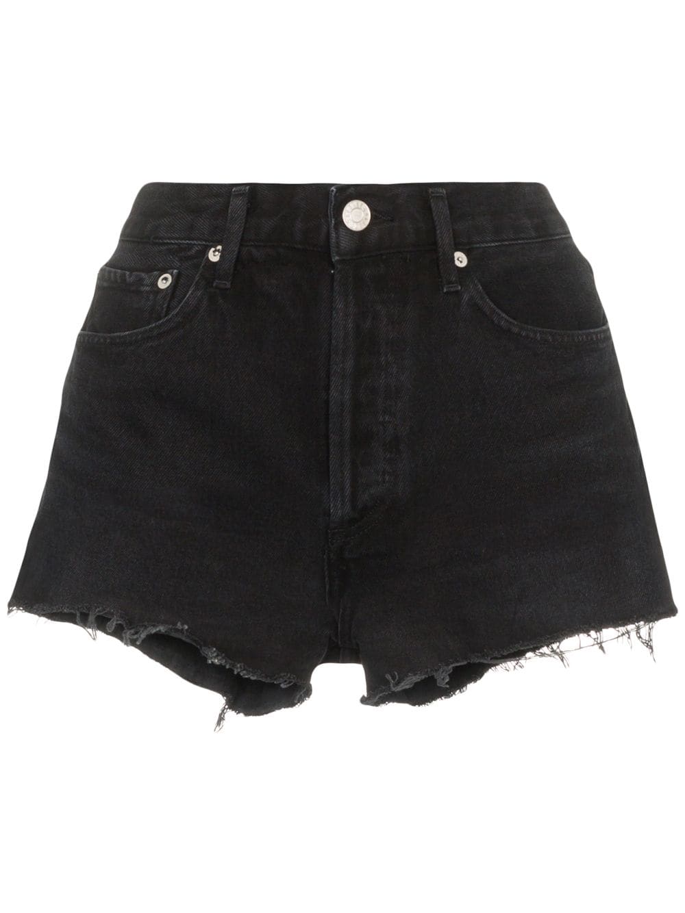 black jean shorts distressed