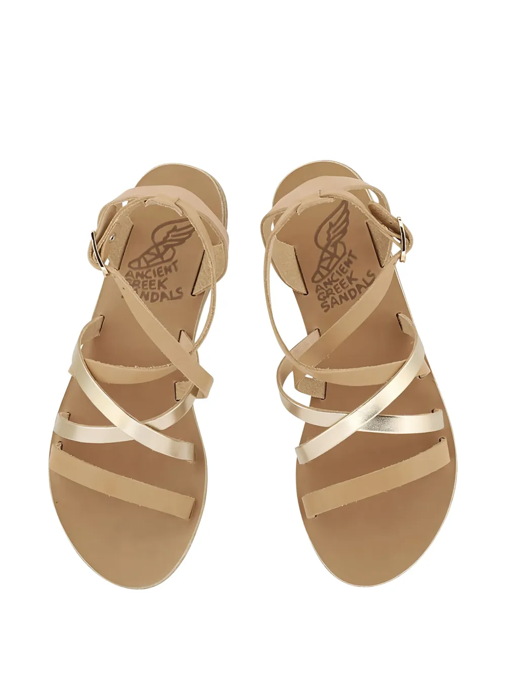 Ancient Greek Sandals Crossover Leather Sandals In Neutral