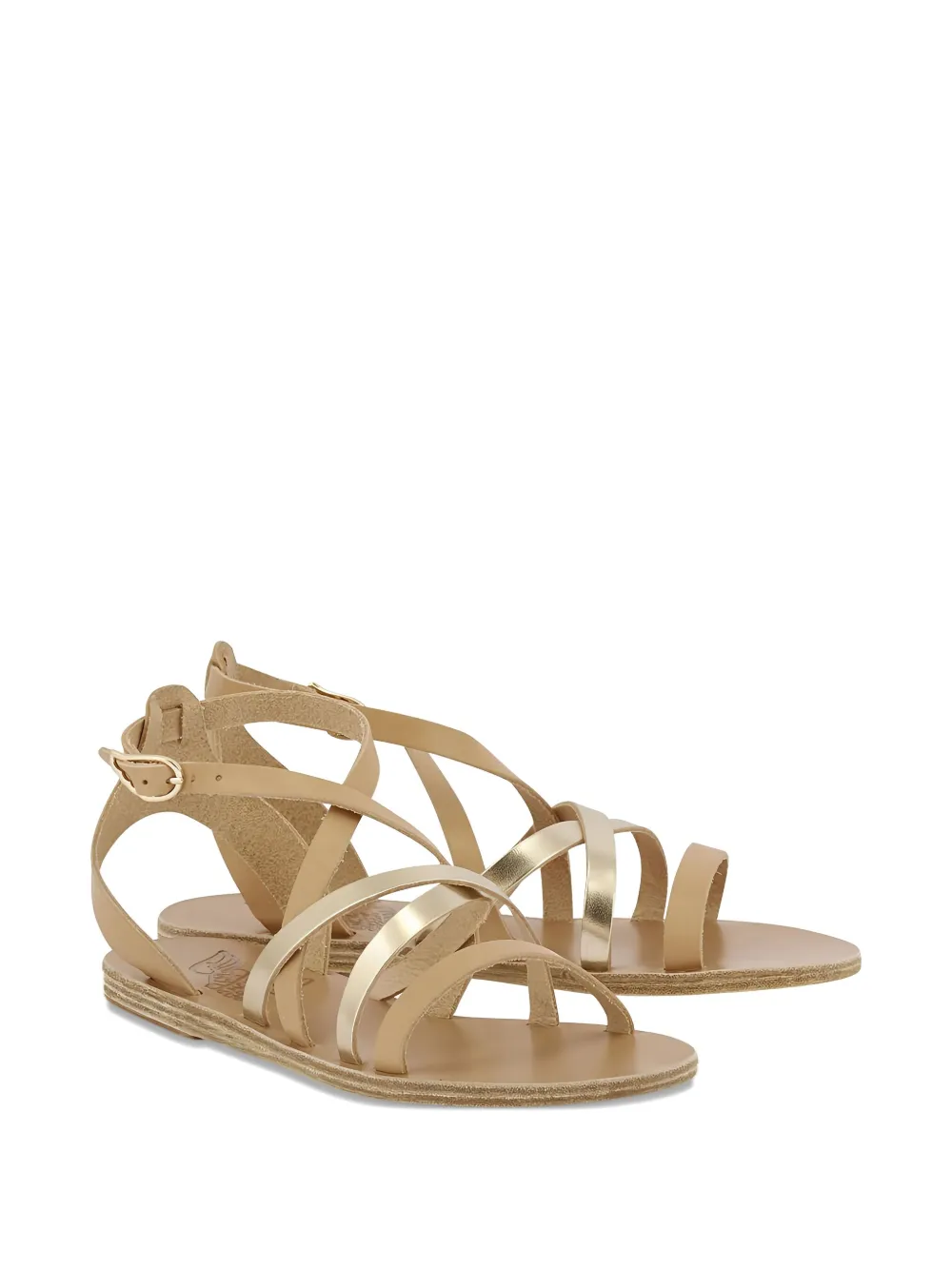 Ancient Greek Sandals Crossover Leather Sandals In Neutral