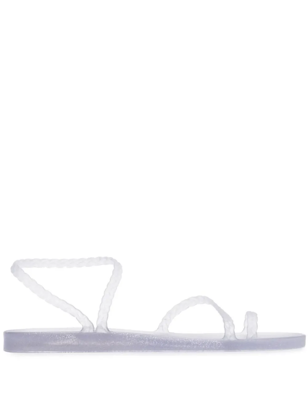 Ancient Greek Sandals Eleftheria glitter sandals Clear silver glitter