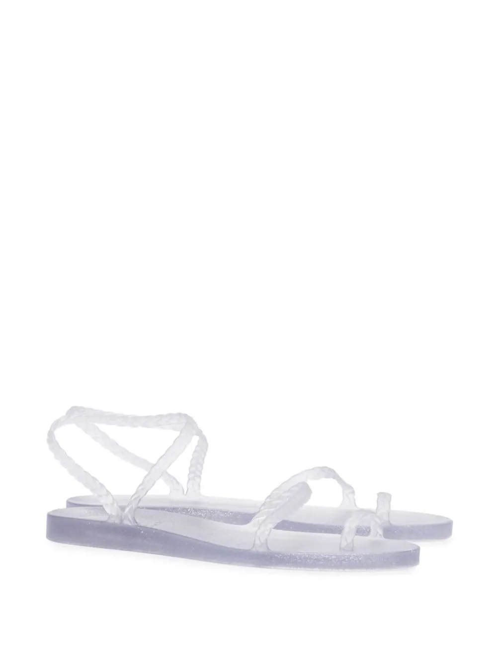 Ancient Greek Sandals Eleftheria glitter sandals Clear silver glitter