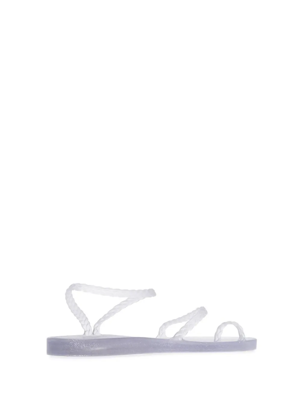 Ancient Greek Sandals Eleftheria glitter sandals Clear silver glitter