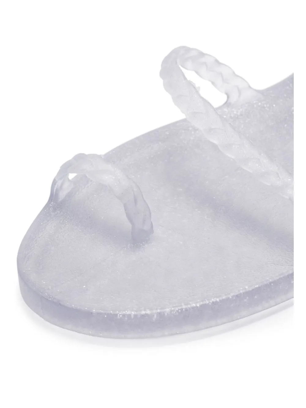 Ancient Greek Sandals Eleftheria glitter sandals Clear silver glitter