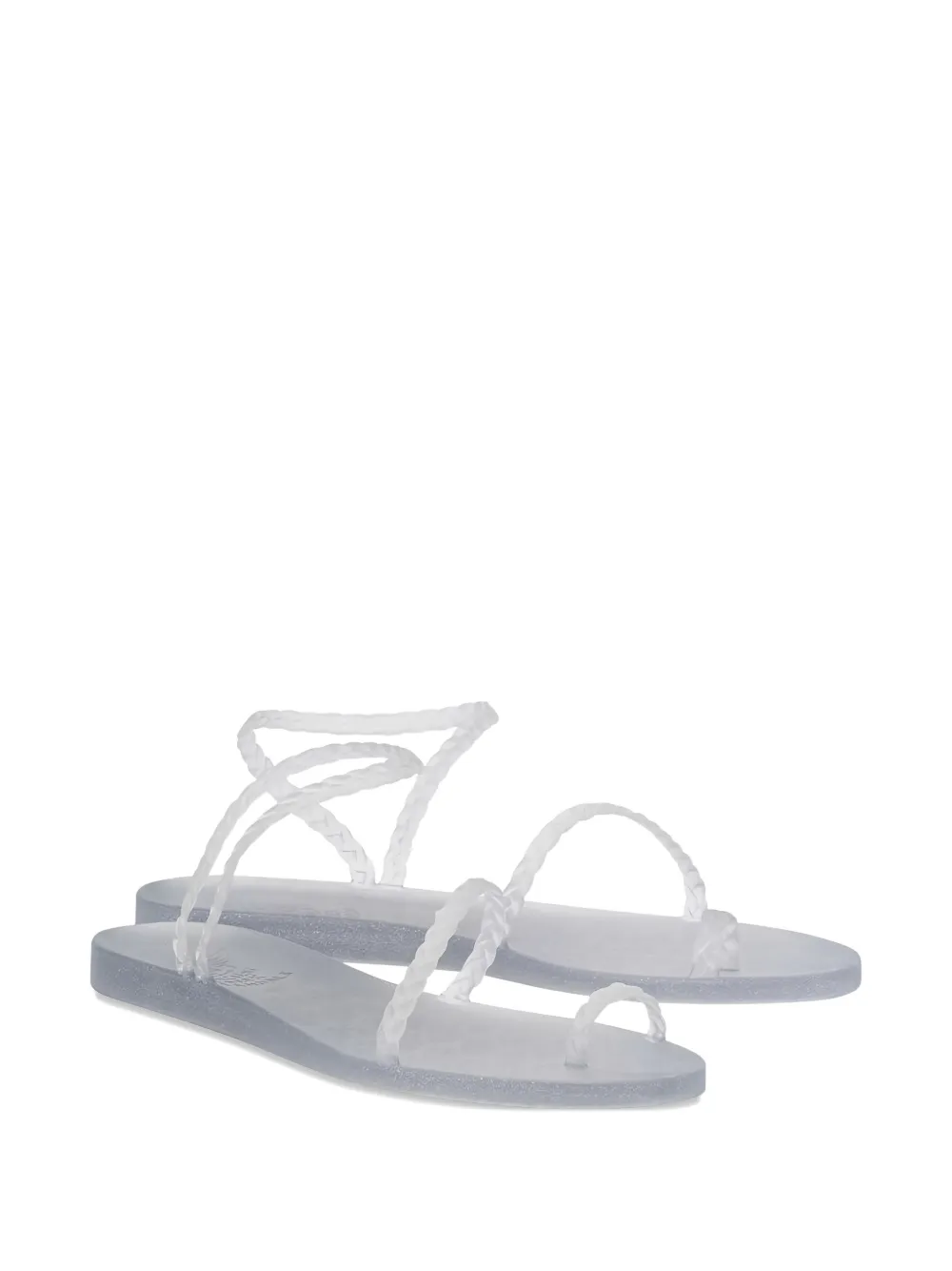 Ancient Greek Sandals Eleftheria sandalen met glitters Wit