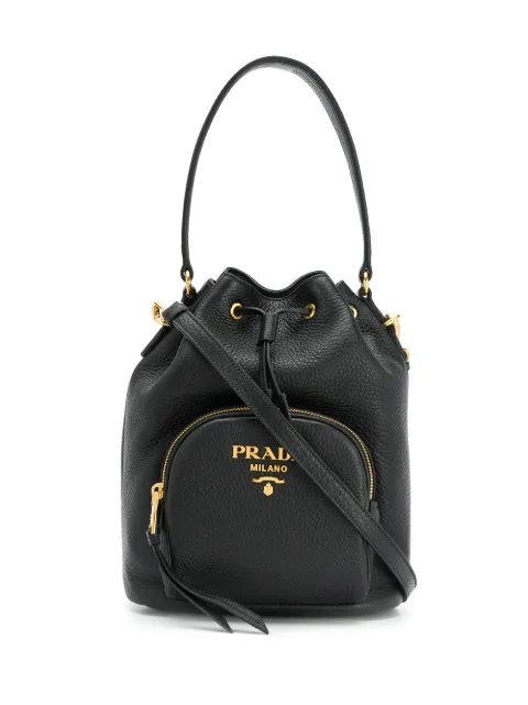 saffiano leather bucket bag prada