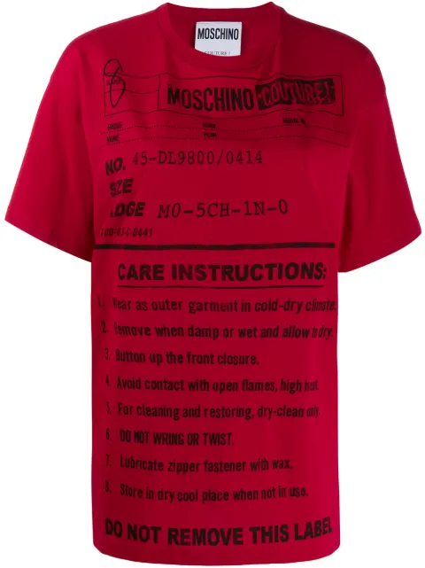 MOSCHINO CARE LABEL PRINT T-SHIRT