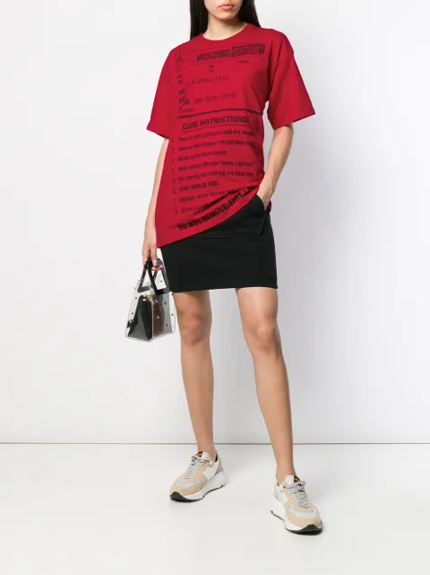 MOSCHINO CARE LABEL PRINT T-SHIRT