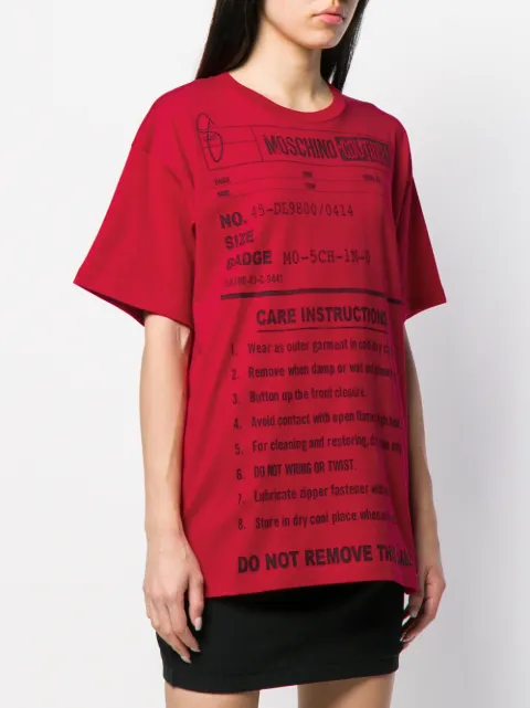 MOSCHINO CARE LABEL PRINT T-SHIRT