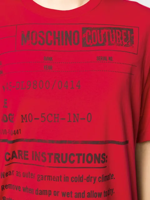 MOSCHINO CARE LABEL PRINT T-SHIRT