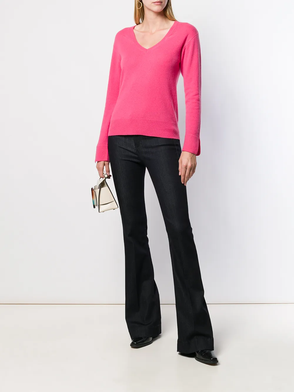  Pinko Pullover Mit V Ausschnitt   Rosa 