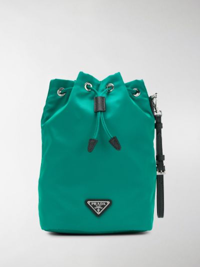 green prada bucket bag