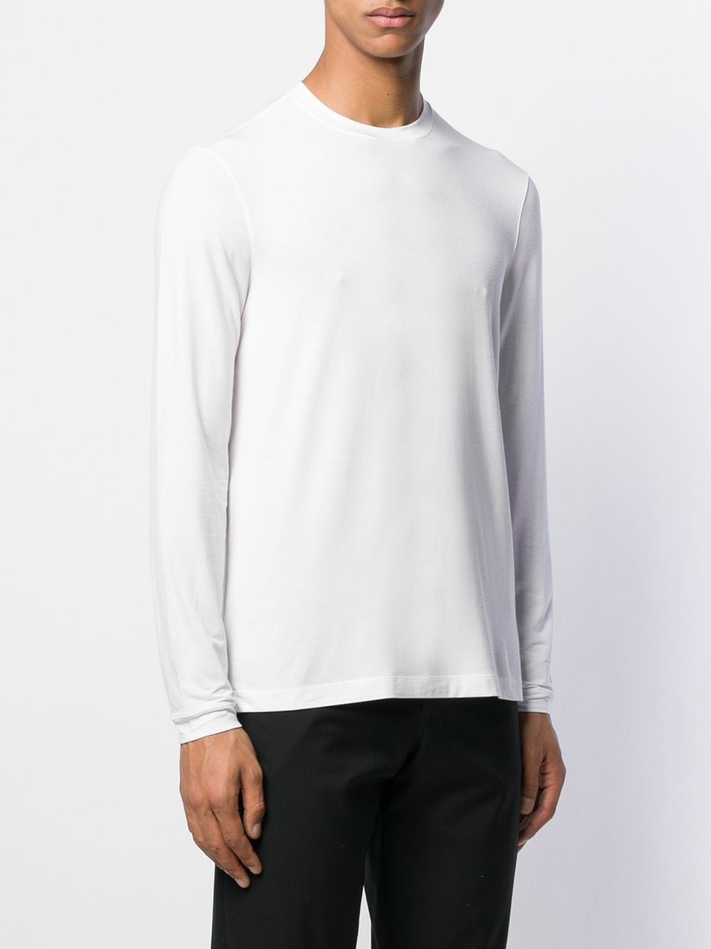 Shop Giorgio Armani Longsleeved T-shirt In White
