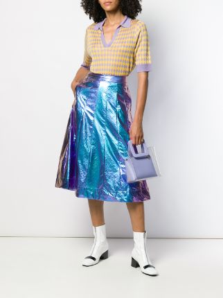 metallic A-line skirt展示图