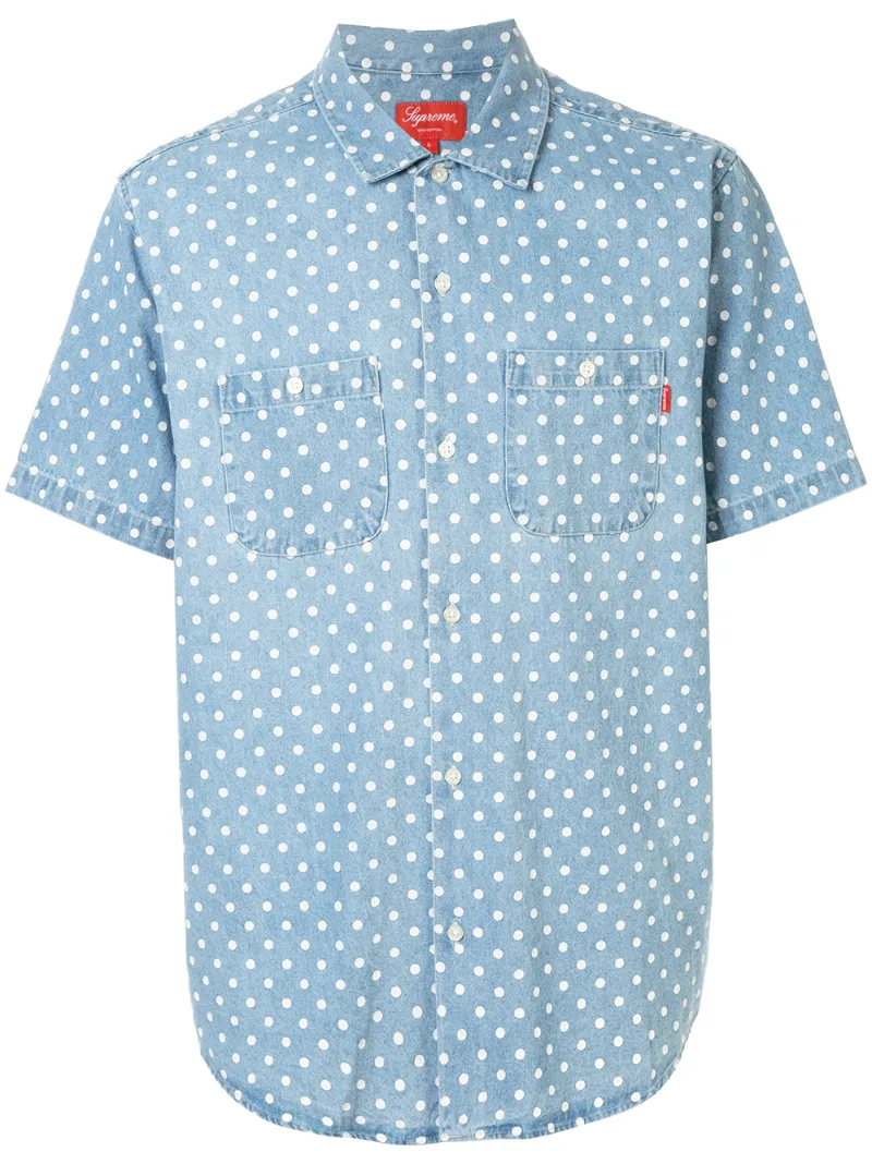 supreme polka dot denim shirt