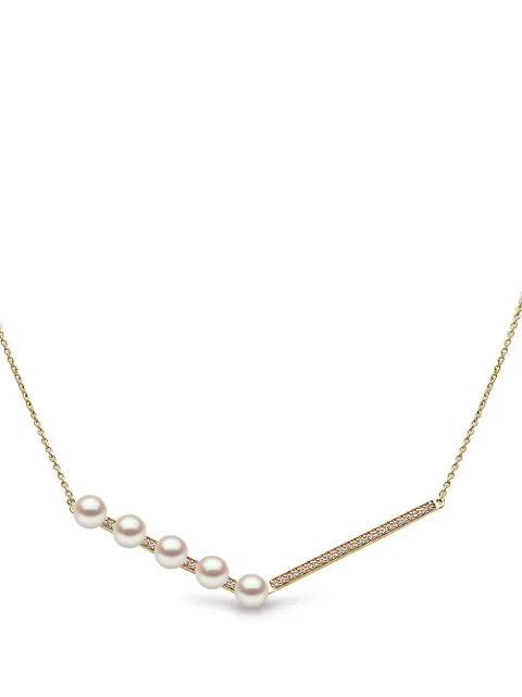 Yoko London 18kt yellow gold Trend freshwater pearl and diamond necklace