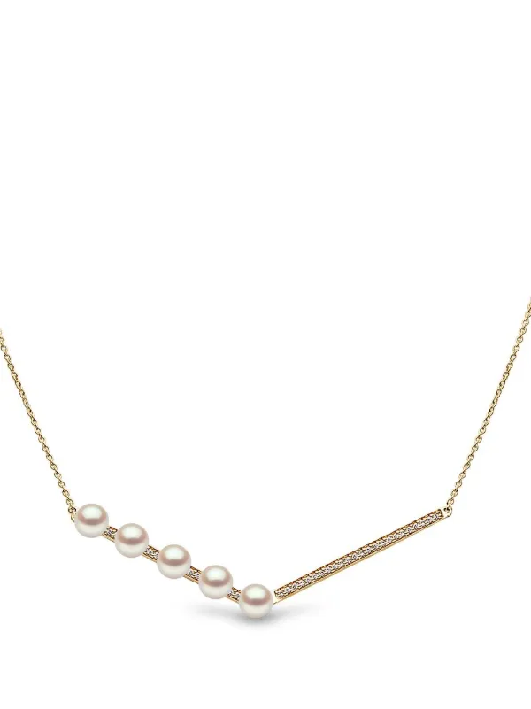 Yoko London 18kt yellow gold Trend Freshwater pearl and diamond necklace