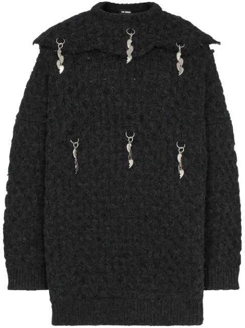 Click to view more detailed imagery on our partner's website Raf Simons Blue Monday Embellished Jumper In Grey