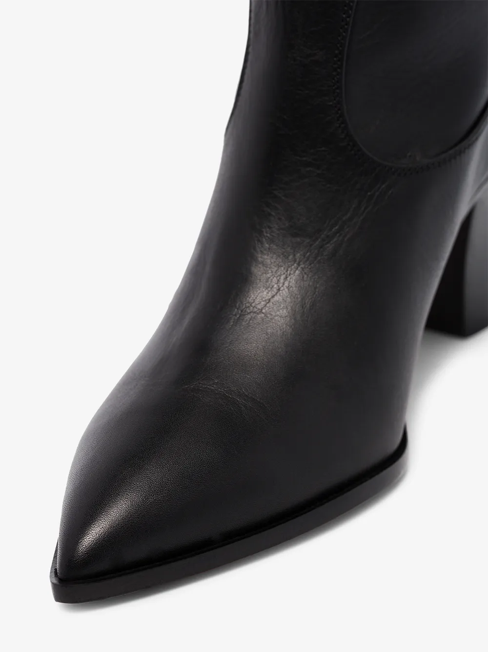 AQUAZZURA AQUAZZURA BLACK GO WEST 70 KNEE-HIGH STUDDED LEATHER BOOTS,GOWMIDB0CAL14165456