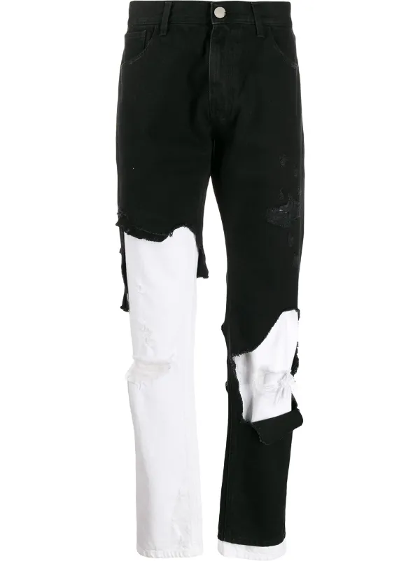 raf simons destroyed slim fit jeans