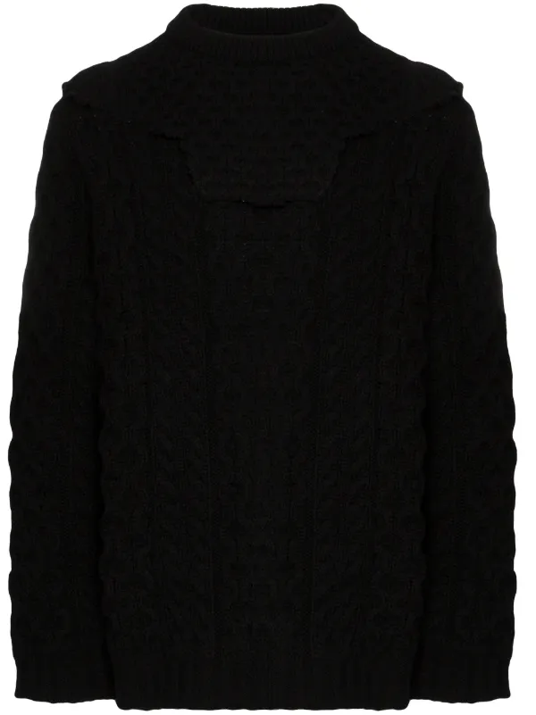 black aran cardigan