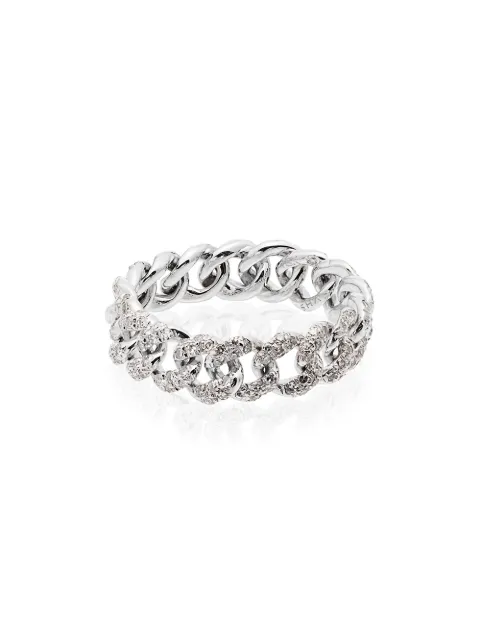 SHAY 18kt white gold and diamond link ring